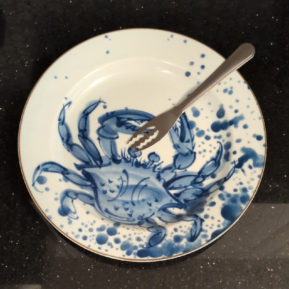 🎵Crab Plate And Serving Fork Set🎵